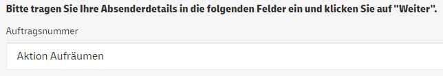 Paketschein Aufräumen